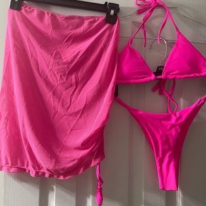 Brand New hot pink Matte Collection swim wear